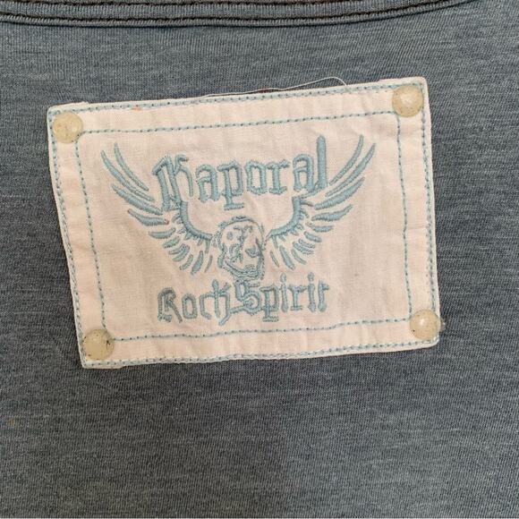 Kaporal Blue Wash Embroidered Cowboy Skull Urban Boyz Tee X Large - Picture 5 of 7